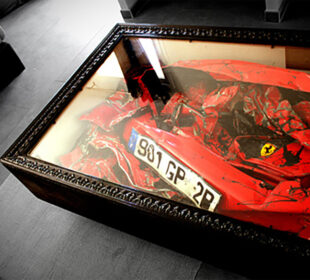 Unveiling Charly Molinelli's Crashed Ferrari Coffee Table: A Unique Blend of Art and Engineering